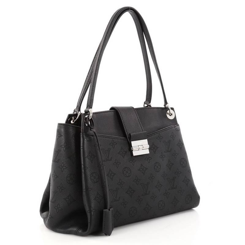 Black Louis Vuitton Sevres Mahina Leather Handbag 