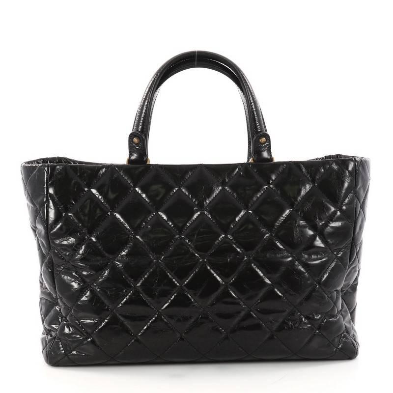 Chanel Rita Tote Quilted Glazed Crackled Calfskin Small  In Good Condition In NY, NY