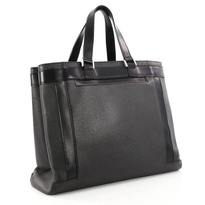 Black Louis Vuitton Kasbek Taiga Leather PM Handbag 
