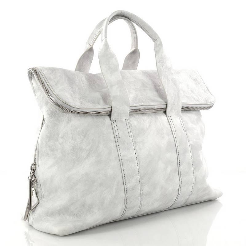 Gray 3.1 Phillip Lim 31 Hour Fold-Over Tote Leather 