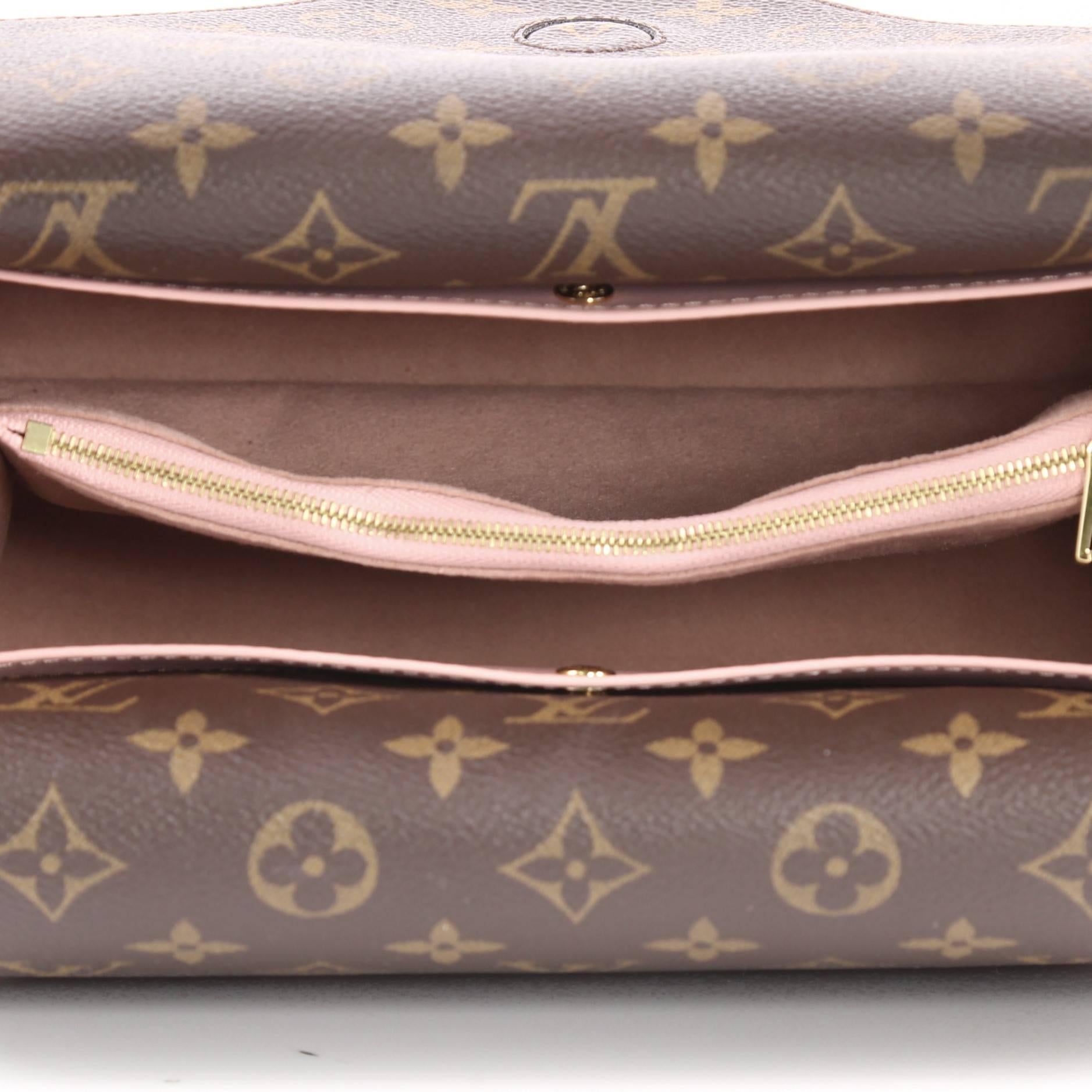 Pink Louis Vuitton Double V Handbag Calfskin and Monogram Canvas from 2017