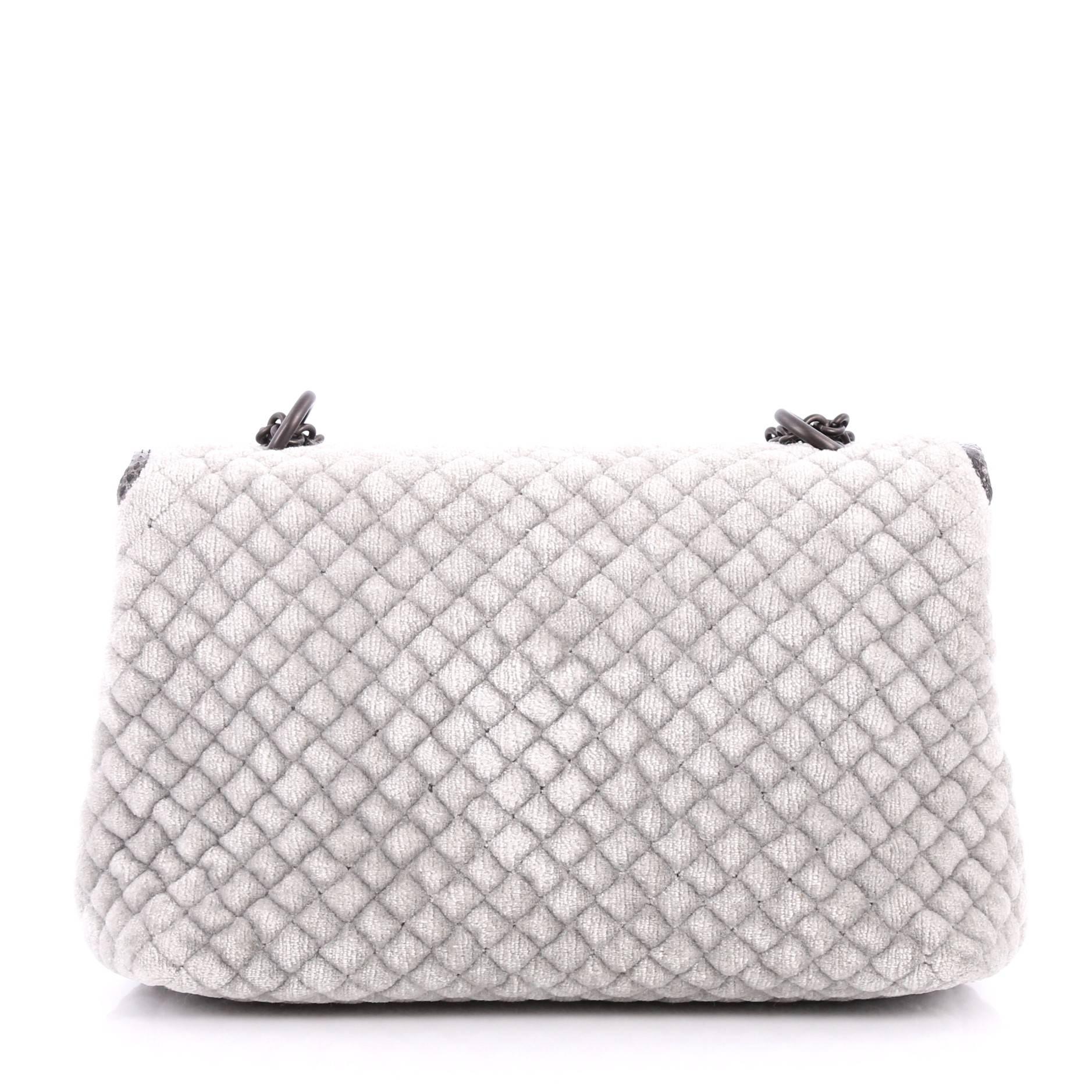 Gray Bottega Veneta Olimpia Crossbody Bag Intrecciato Velvet Baby