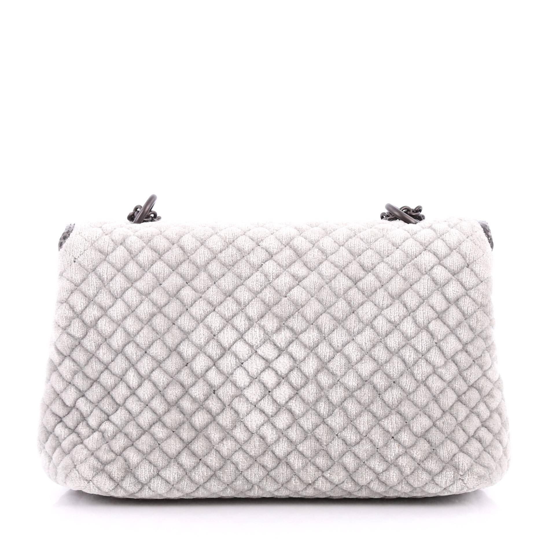 Gray Bottega Veneta Olimpia Crossbody Bag Intrecciato Velvet Baby 