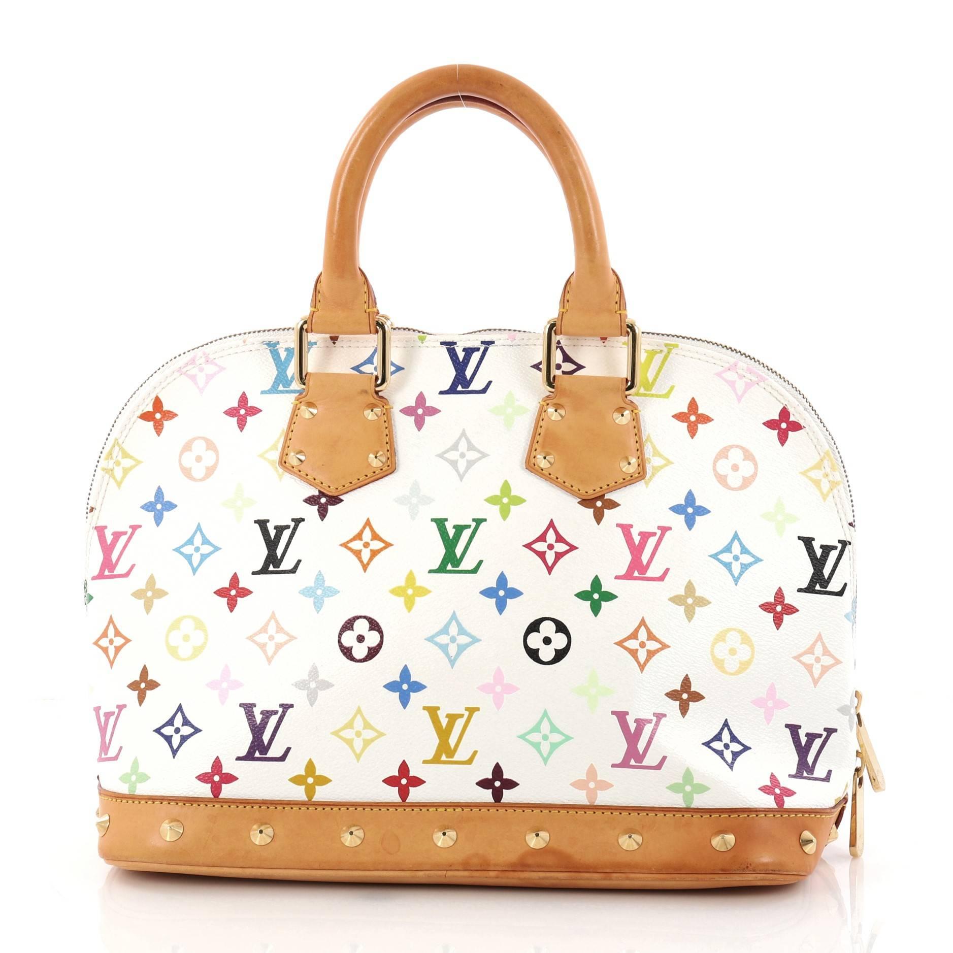 Louis Vuitton Alma Handbag Monogram Multicolor PM In Good Condition In NY, NY