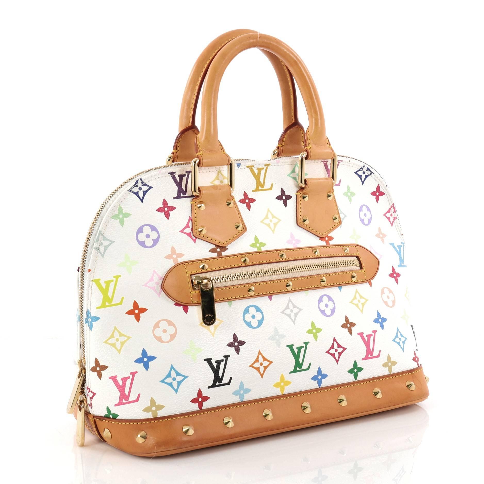 Beige Louis Vuitton Alma Handbag Monogram Multicolor PM