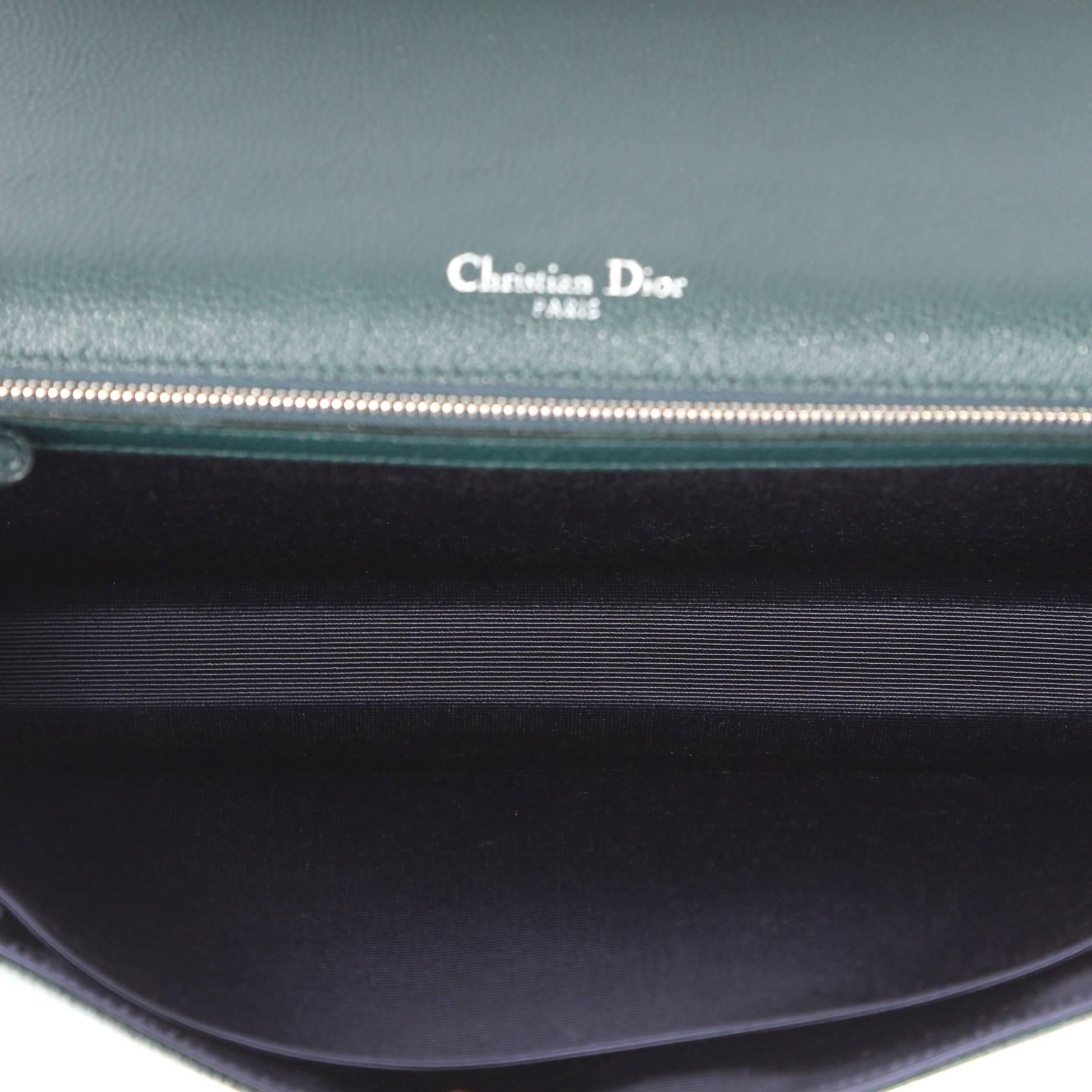 Black Christian Dior Diorama Flap Bag Grained Calfskin Medium