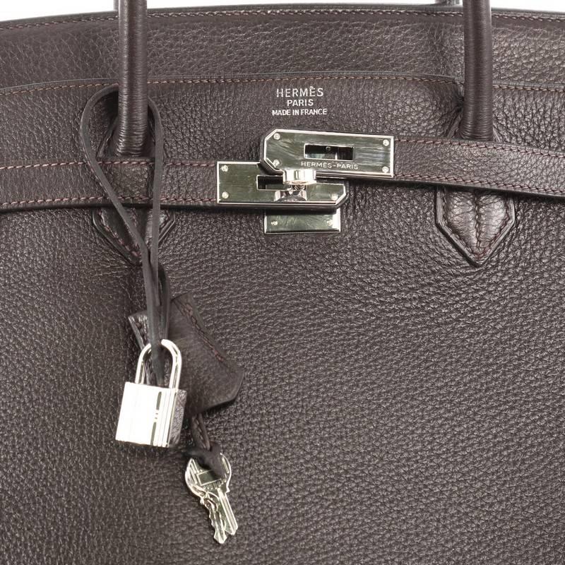Women's Hermes Birkin Handbag Ebene Clemence with Palladium Hardware 40 