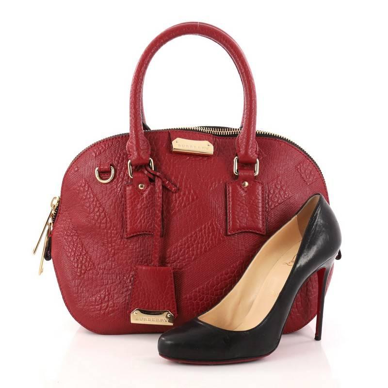 Burberry Orchard Bag Embossed Check Leather Small at 1stDibs