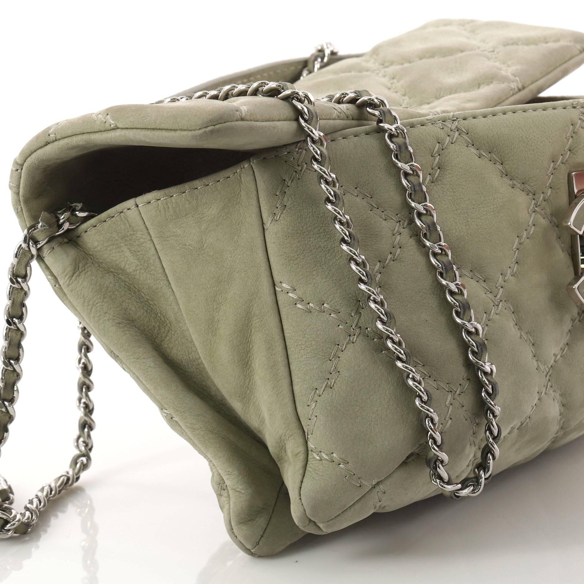 Women's Chanel Double Stitch Hampton Flap Bag Quilted Nubuck Mini