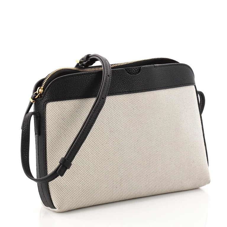 The Row MultiPouch Crossbody Bag Canvas with Leather at 1stDibs the