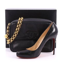 Chanel Vintage Front Pocket CC Camera Bag Caviar Small