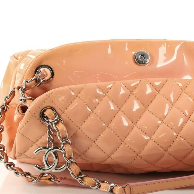 Chanel Just Mademoiselle Handbag Quilted Patent Large 3