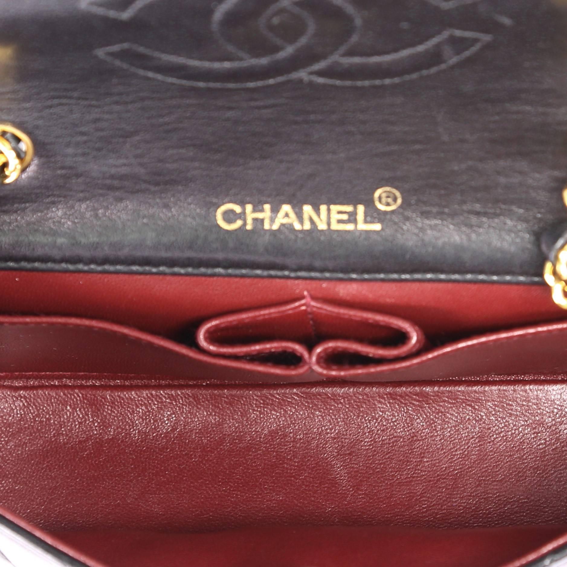 Chanel Vintage Full Flap Bag Quilted Lambskin Mini In Excellent Condition In NY, NY
