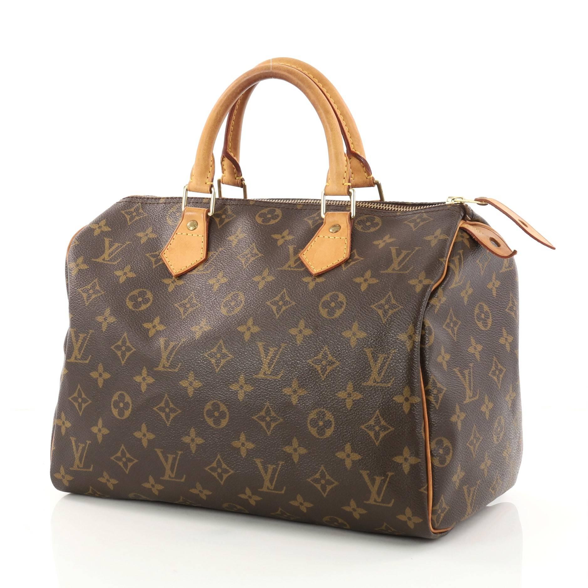 Louis Vuitton Speedy Handbag Monogram Canvas 30 In Good Condition In NY, NY