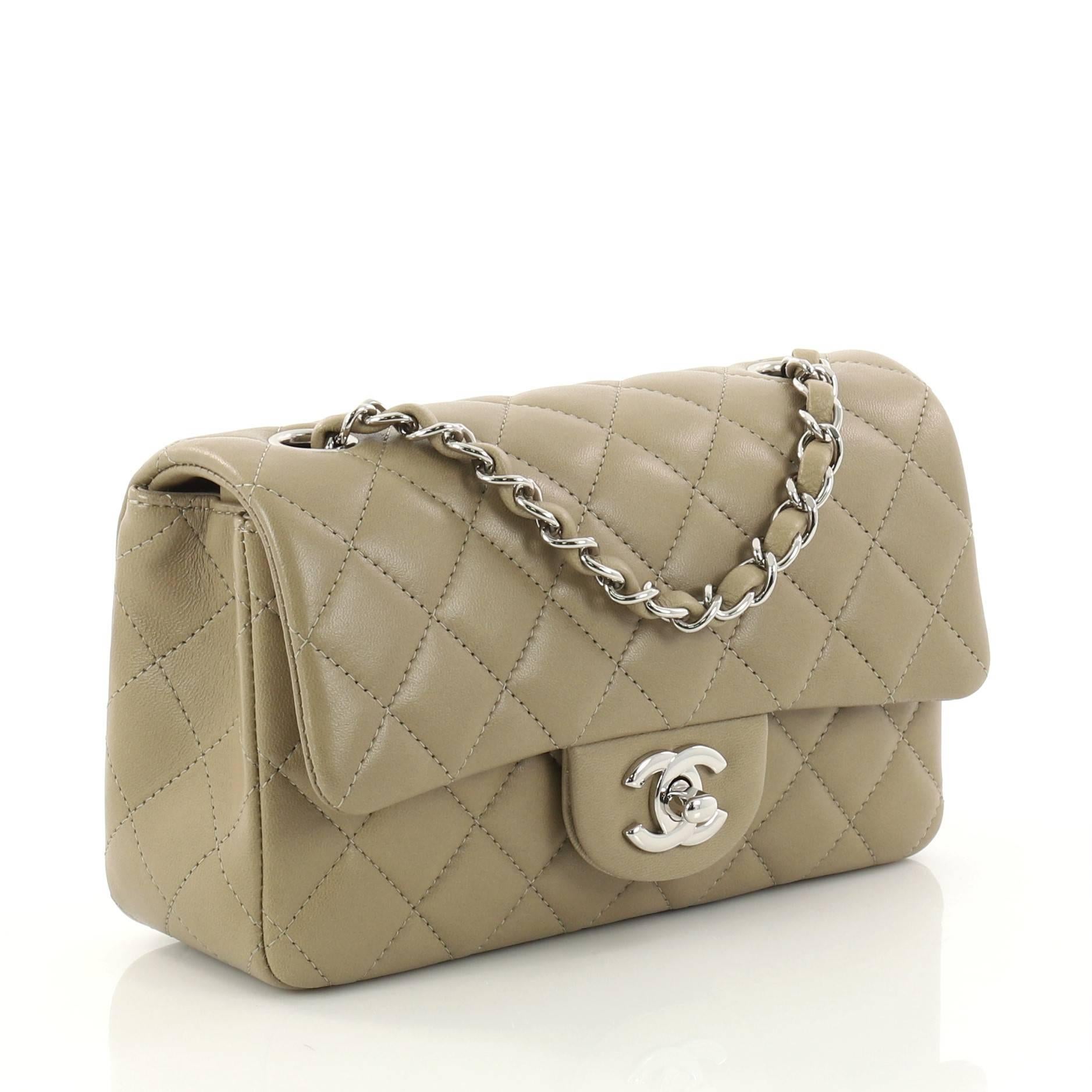 Brown Chanel Classic Single Flap Bag Quilted Lambskin Mini