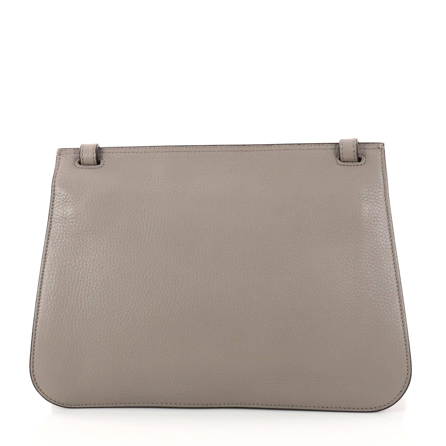 Gray Gucci Bamboo Daily Flap Bag Leather 