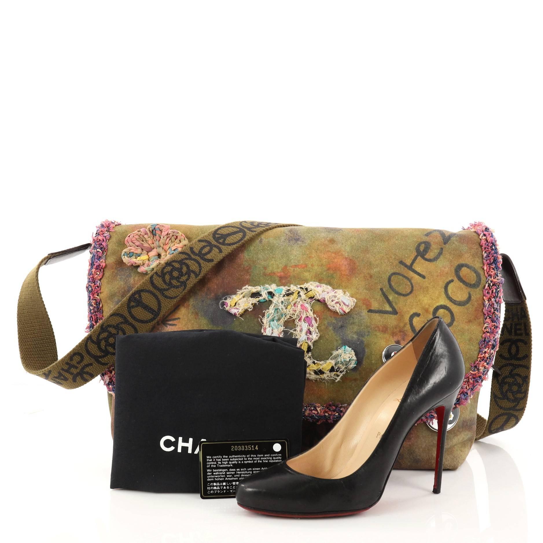 Chanel On The Pavements Graffiti Messenger Bag Canvas Large at