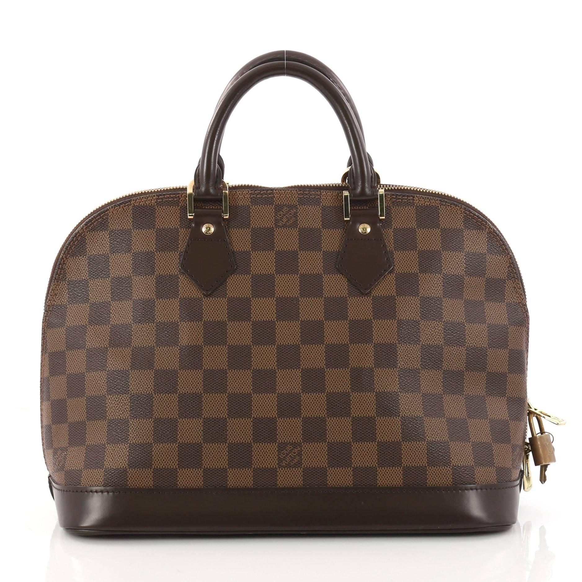  Louis Vuitton Vintage Alma Handbag Damier PM In Good Condition In NY, NY
