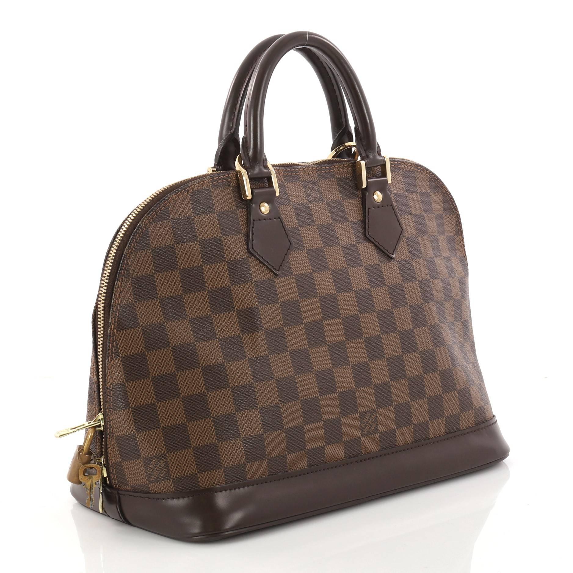 Black  Louis Vuitton Vintage Alma Handbag Damier PM