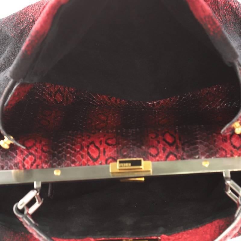 Fendi Fringe Peekaboo Handbag Textile with Python Large 3
