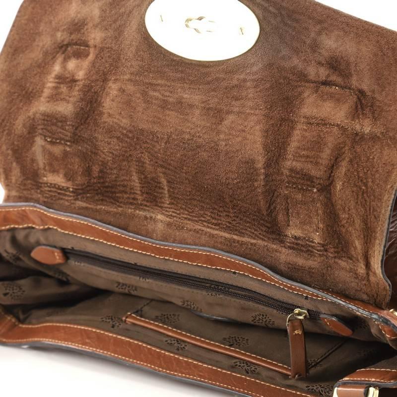 Brown Mulberry Alexa Satchel Polished Buffalo Medium