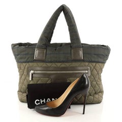 Chanel Coco Cocoon Zipped Tote Quilted Nylon Large