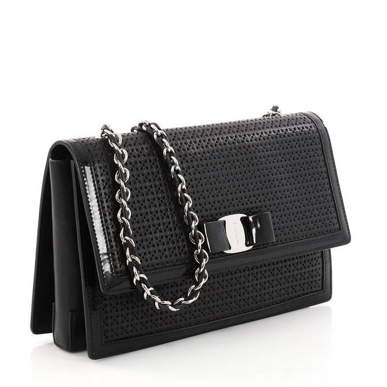 Salvatore Ferragamo Ginny Crossbody Bag Laser Cut Leather Medium at 1stdibs