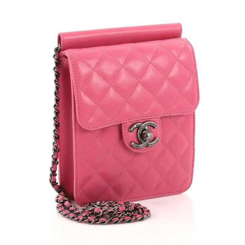 Pink Chanel Crossing Times Flap Bag Quilted Lambskin Mini