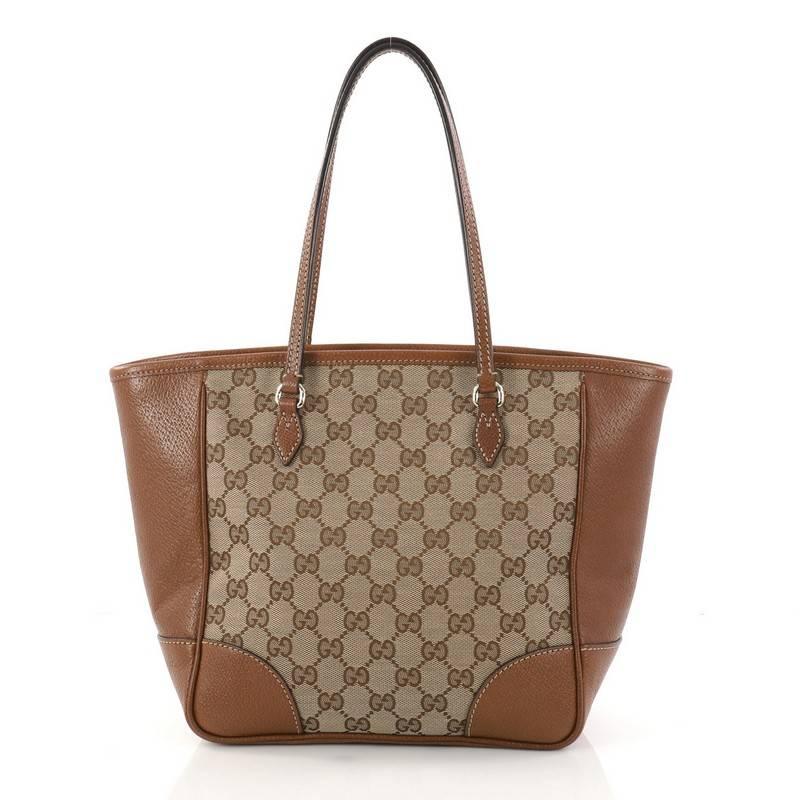 Gucci Bree Tote GG Canvas with Leather Small In Good Condition In NY, NY