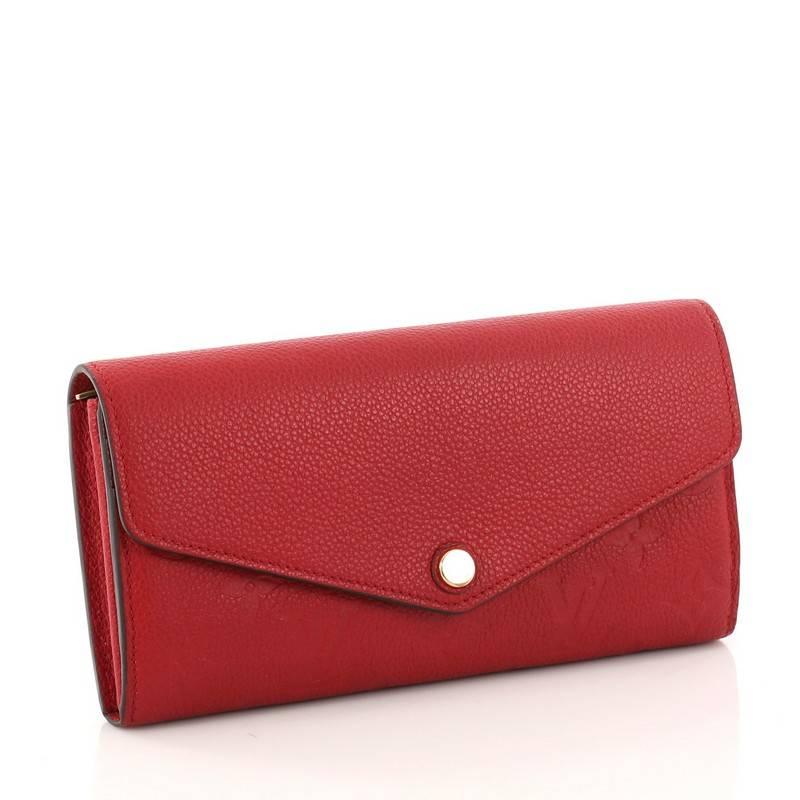 Red Louis Vuitton Sarah Wallet NM Monogram Empreinte Leather