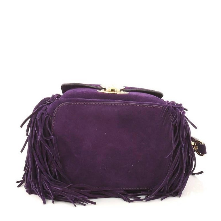 Ralph Lauren Collection Ricky Drawstring Bag Fringe Suede Small at 