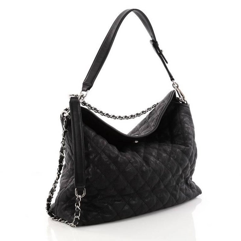 Chanel French Riviera Hobo Quilted Caviar Large at 1stDibs