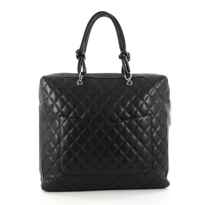 Chanel Cambon Briefcase Quilted Lambskin Large In Good Condition In NY, NY