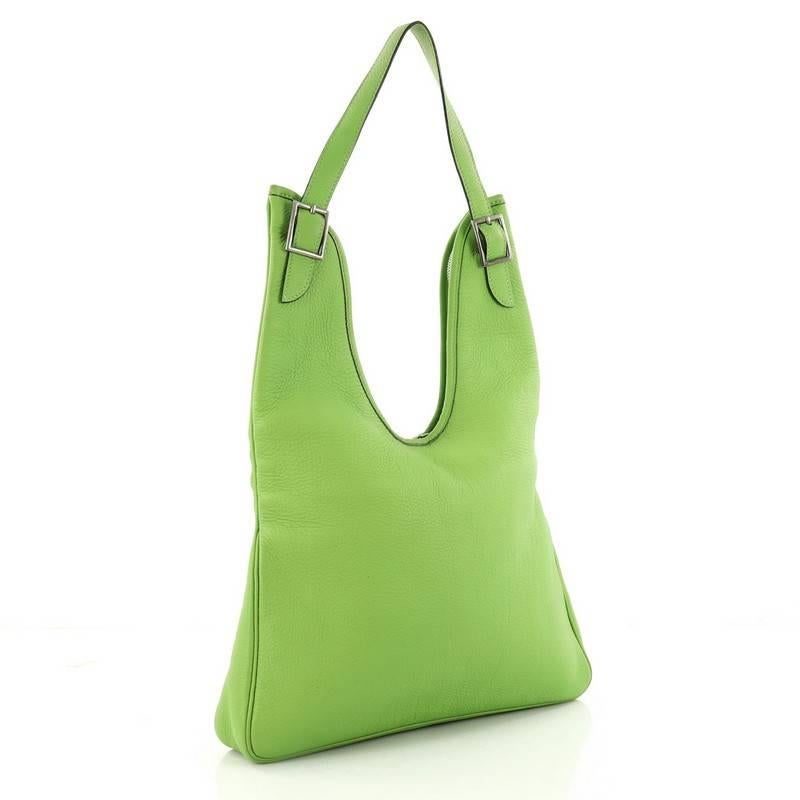 Green Hermes Massai Handbag Leather 32
