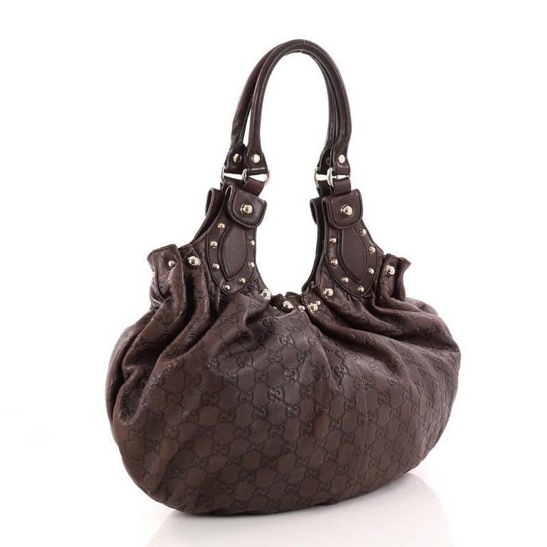 Gucci Pelham Shoulder Bag Studded Guccissima Leather Medium at 1stdibs