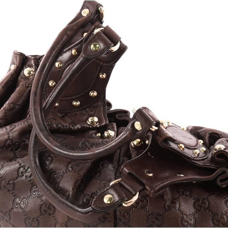 Gucci Pelham Shoulder Bag Studded Guccissima Leather Medium at 1stdibs
