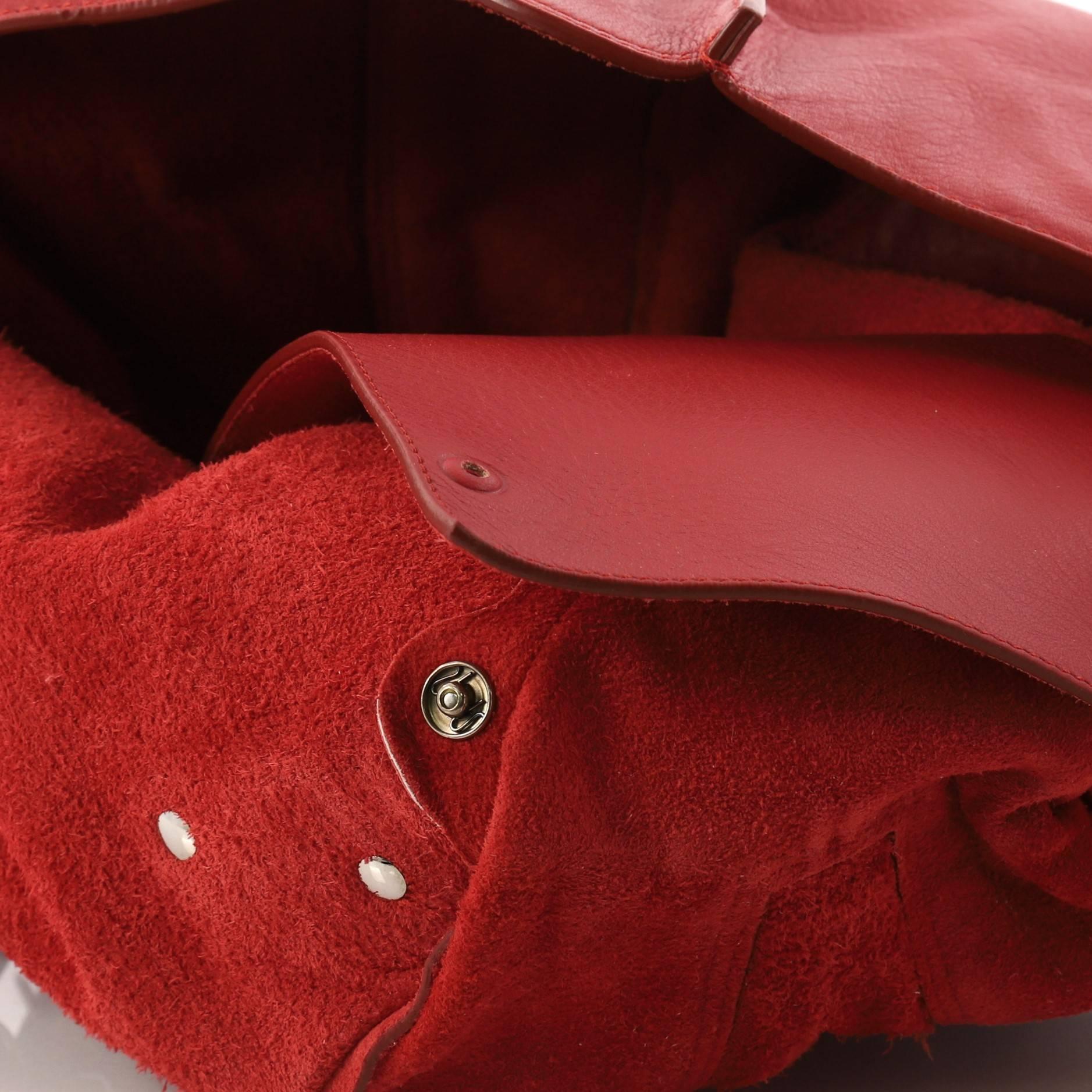 Red Balenciaga Papier A4 Zip Around Classic Studs Handbag Leather Mini