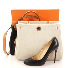 Hermes Herbag Toile and Leather PM