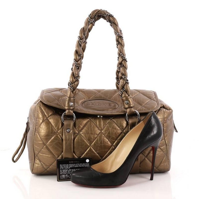 Chanel Quilted Distressed Lambskin Medium Lady Braid Flap Tote