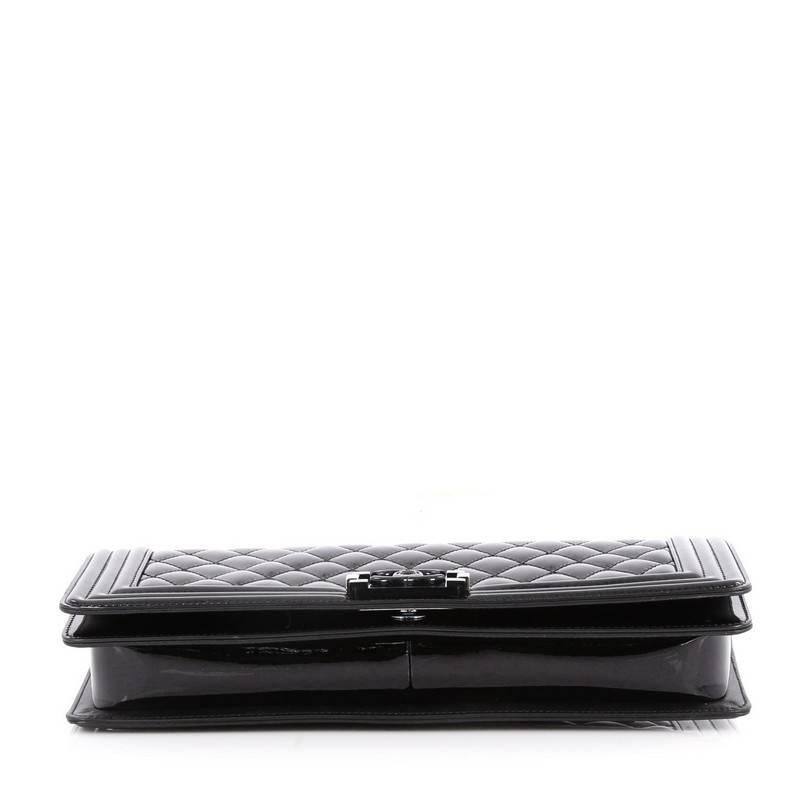 Chanel Boy Wrist Strap Clutch Quilted Patent In Excellent Condition In NY, NY