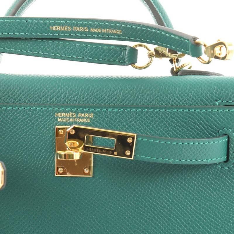 Hermes Kelly Mini II Handbag Malachite Epsom with Gold Hardware 20 In Excellent Condition In NY, NY