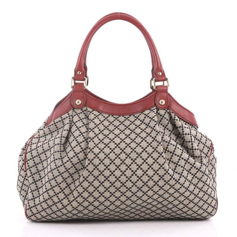 Gucci Sukey Tote Diamante Canvas Medium In Good Condition In NY, NY