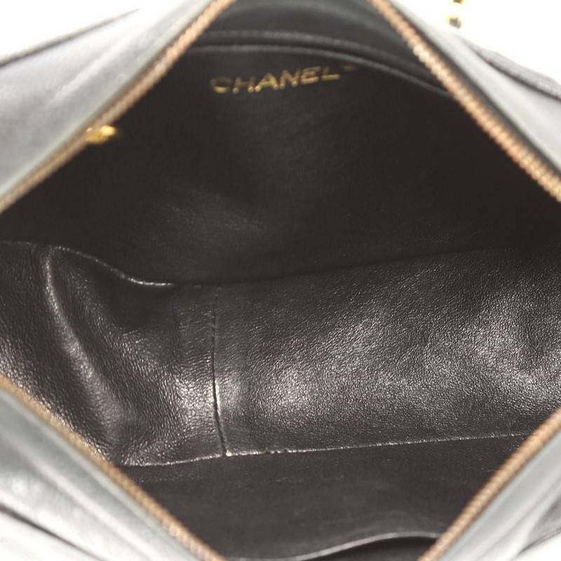Chanel Vintage Diamond CC Camera Shoulder Bag Quilted Caviar Medium  3