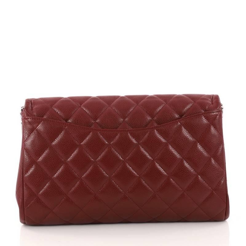 Chanel Clutch with Chain Quilted Caviar In Good Condition In NY, NY