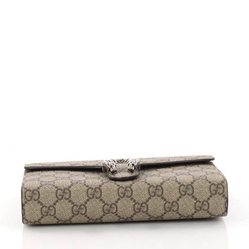 Gray Gucci Dionysus Chain Wallet GG Coated Canvas Small 