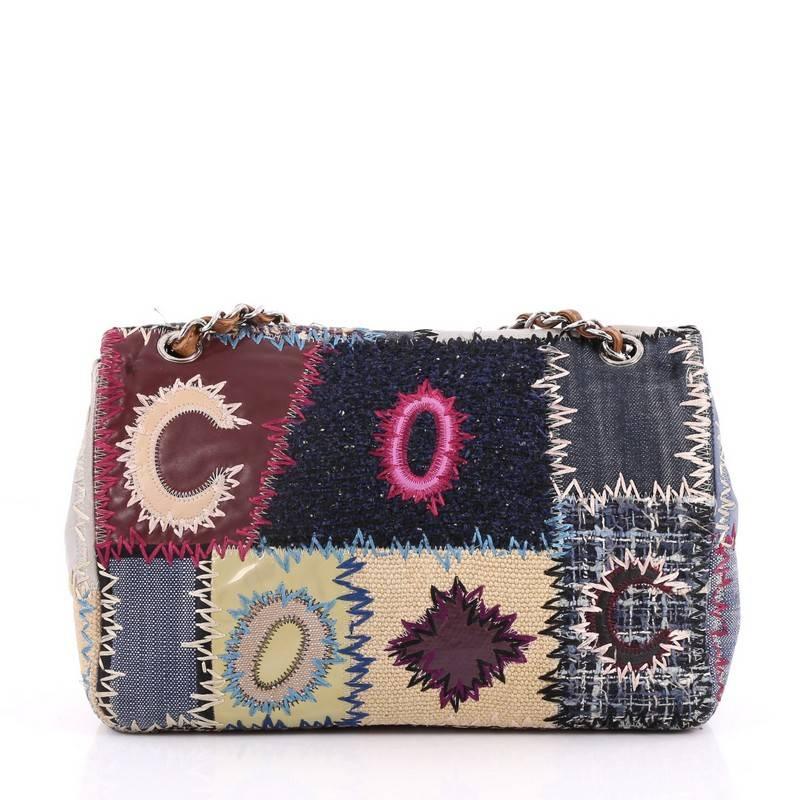 Chanel Multicolor Patchwork Jumbo Flap Bag  In Good Condition In NY, NY