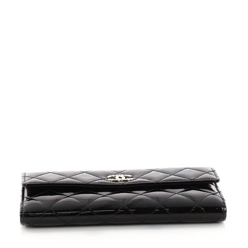 Women's Chanel Brilliant CC Gusset Flap Wallet Patent Long