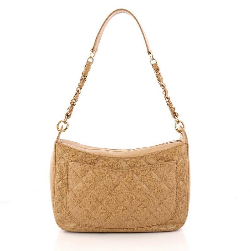 Chanel Timeless CC Chain Shoulder Bag Quilted Caviar Medium In Good Condition In NY, NY
