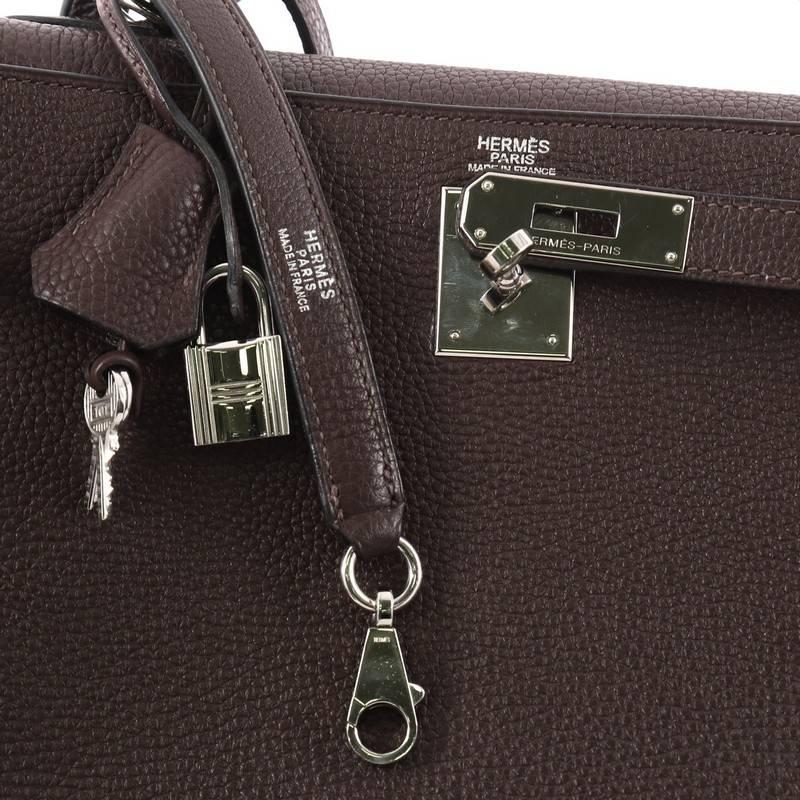 Hermes Kelly Handbag Ebene Togo with Palladium Hardware 32 2