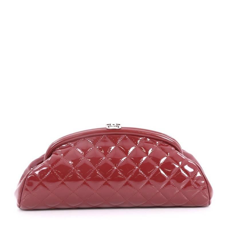 Chanel Timeless Clutch Quilted Patent  In Good Condition In NY, NY